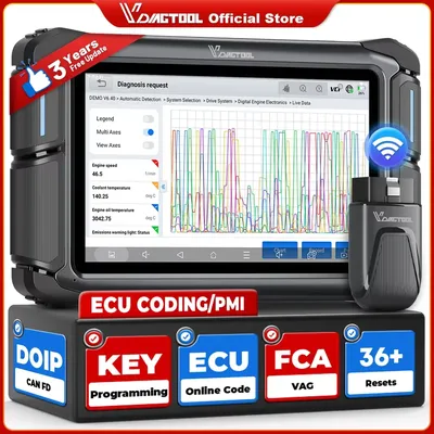 VDIAGTOOL VD70S VD70 Bluetooth Car ECU Coding Diagnostic Tools BT Wireless Automotive Scanner with PMI FCA VAG DOIP 36+ Resets