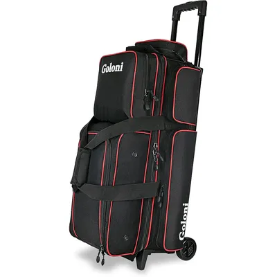 3 Ball Bowling Bags with Wheels,Rolling for 3 Bowling Balls & Bowling Accessories -Retractable