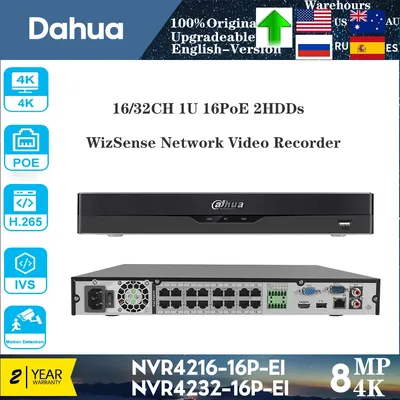 Original Dahua NVR4232-16P-EI 32 Channel Network Video Recorder 16PoE Mobile Phone Access H.265+