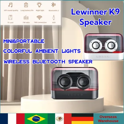 Lewinner K9 Wireless Bluetooth Speakers Transparent Portable Sounds Box High Quality AUX FM Radio