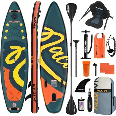 Inflatable Stand Up Paddle Board with Kayak Seat,10'6"Upgrade Version Blow Up Paddle Boards for