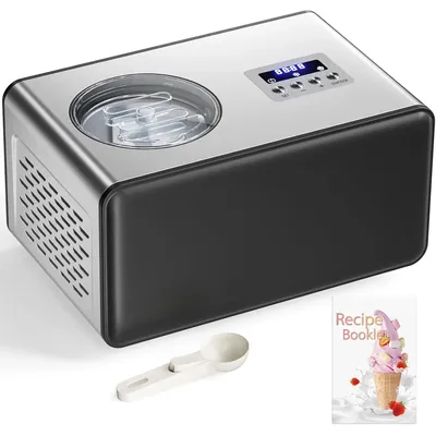 Cream Maker with Compressor 2.1 Quart Automatic Ice Cream Maker Machine with Compressor 3 Modes