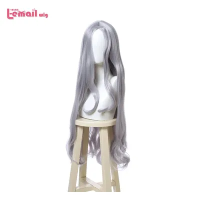 L-email wig New Women Cosplay Wigs Gray Color Long Straight High Temperature Fiber Synthetic Hair