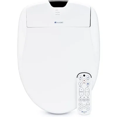 Bidet Toilet Seat Elongated S1400, Dual Stainless-Steel Self Cleaning Nozzle, Endless Warm Water,