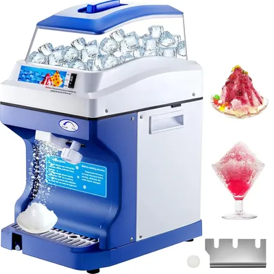 Commercial Ice Shaver Crusher, 265LBS/H Electric Snow Cone Maker with 4.4lbs Ice Box, 650W Tabletop