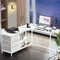 Shaped with Power Outlets, Computer with Drawers & Shelves, Corner Gaming Home Office White