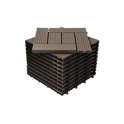 55er Set WPC Terrassenfliesen Balkonfliese Holz Klickfliese Mosaik 30x30cm 5m²