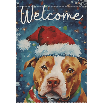 TEMU Double- Christmas Dog - Polyester , -, & Decor, , Flagpole, 12x18