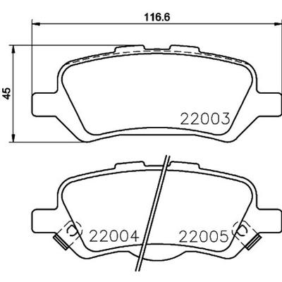 HELLA Bremsbelagsatz, Scheibenbremse hinten rechts links für TOYOTA 044660T010 8DB 355 023-051