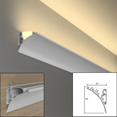 Embedded Aluminum Linear Profile 49x37mm LED Light Strip Extrusion PC Diffuser Cover For Home Decor Ceiling Cabinet Linear Lamp