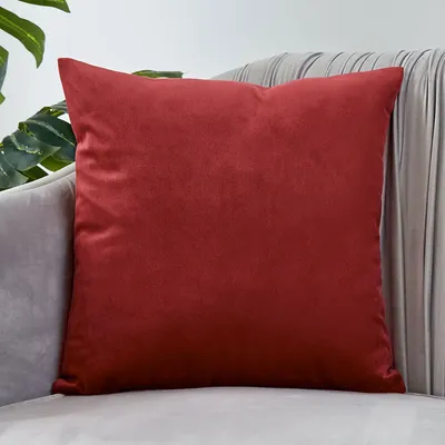 Ultra Weiche Burgund Samt Wurf Kissen Abdeckung Für Sofa Bequeme Kissen Abdeckung Hause Dekoration Image