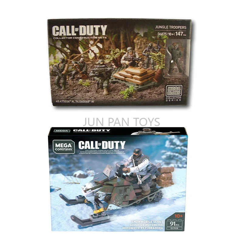 Mega Bloks Construx Collector Series Call of Duty Jungle Troopers Schneemobil Scout Klassische Spielfiguren Figur Modell Kinderspielzeug Image