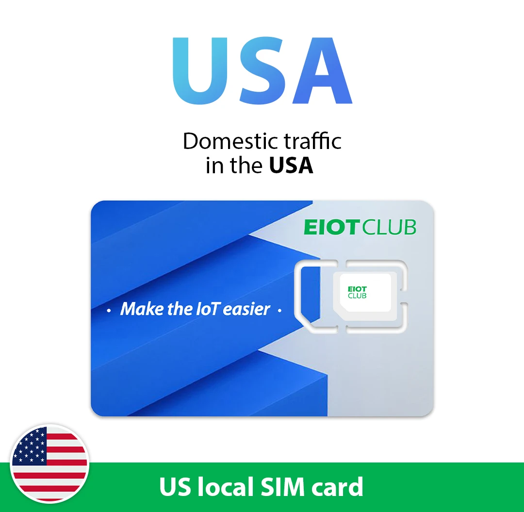 EIOTCLUB USA Prepaid SIM-Karte 1 GB AT&T, T-Mobile, Hochgeschwindigkeitsnetzwerk, nur Daten SIM für Telefon-Überwachungskamera-Router-Hotspot Image