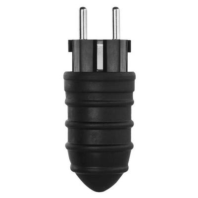 Emos - Schutzkontakt Gummistecker in Schwarz schuko, IP44 Image