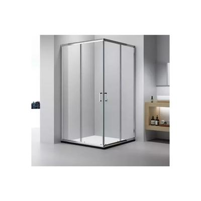 Duschkabine 90x90,Eckeinstieg Dusche,Duschkabine Klarglas 5 mm,2 Schiebeseiten,H 185 cm - Lemmo Image