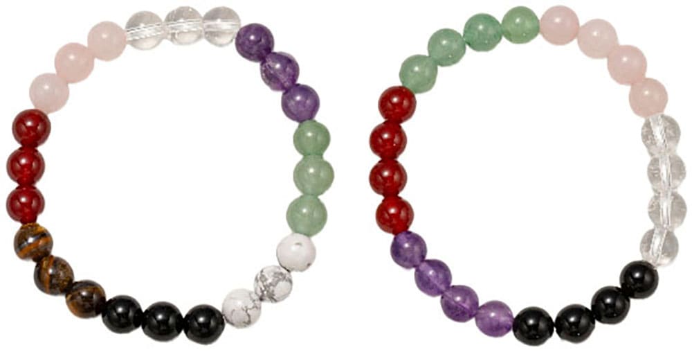 Armband Set FIRETTI "Schmuck Multipack Geschenk Armschmuck Armkette Edelstein Perlen", rot (rot, grün, rosa, kristallweiß, schwarz, lila, weiß, grün, lila, kristallweiß, rosa, rot, braun, schwarz, rot, grün, rosa, kristallweiß, schwarz, lila, weiß,...