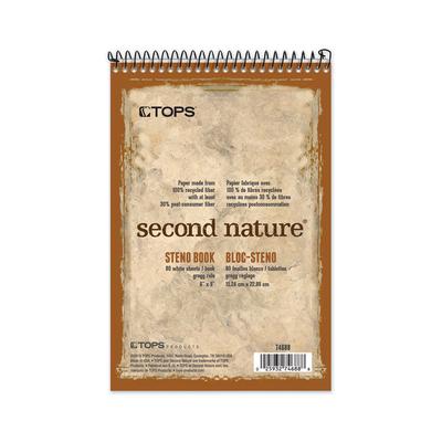 TOPS Second Nature Recycled Notepads, Gregg Rule, Brown Cover, 80 White 6 x 9 Sheets (TOP74688) Each TOPS™ Reporting & Stenography Pads