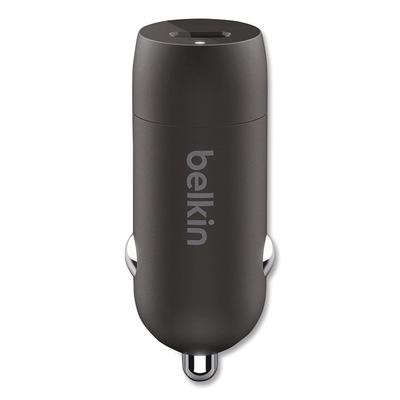 Belkin BOOST CHARGE USB-PD Car Charger + Lightning to USB-C Cable, 30 W, USB-C, Black (BLKCCA004BT1MBK) Each Belkin® Adapters/Chargers