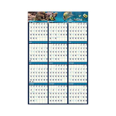 House of Doolittle Earthscapes Recycled Reversible/Erasable Yearly Wall Calendar, Sea Life Photos, 24 x 37, White Sheets, 12-Month(Jan-Dec):2026 (HOD3