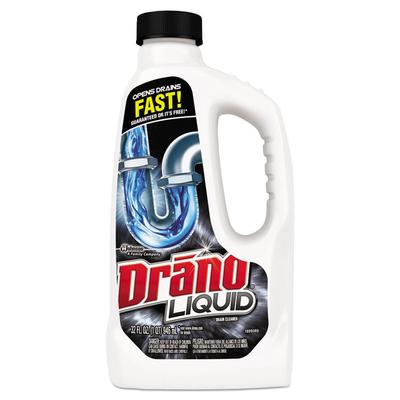 Drano Liquid Drain Cleaner, 32 oz Safety Cap Bottle, 12/Carton (SJN335712) Case of 12 Drano® Drain Cleaners