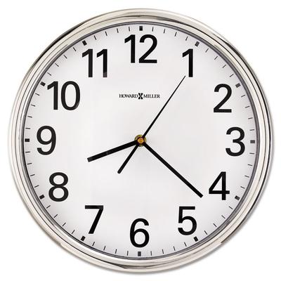 Howard Miller Hamilton Wall Clock, 12" Overall Diameter, Silver Case, 1 AA (sold separately) (MIL625561) Each Howard Miller® Clocks