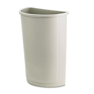 Rubbermaid Commercial Untouchable Half-Round Plastic Receptacle, 21 gal, Plastic, Beige (RCP352000BG) Each Rubbermaid® Commercial Indoor Waste Recepta