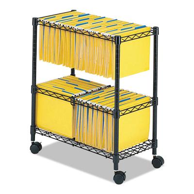 Safco Two-Tier Rolling File Cart, Metal, 3 Bins, 25.75" x 14" x 29.75", Black (SAF5278BL) Each Safco® Carts