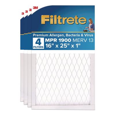 Filtrete High Performance Air Filter, 16 x 25, 4/Carton (MMMUA014CA) Case of 4 Filtrete™ Air Purifier Filters