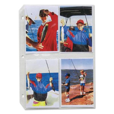 C-Line Clear Photo Pages for Eight 3.5 x 5 Photos, 3-Hole Punched, 11.25 x 8.13, 50/Box (CLI52584) Box of 50 C-Line® Photo Albums