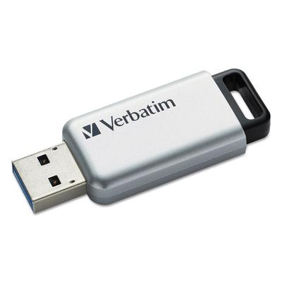 Verbatim Store 'n' Go Secure Pro USB Flash Drive with AES 256 Encryption, 32 GB, Silver (VER98665) Each Verbatim®