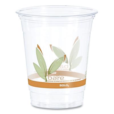 Dart Bare Eco-Forward RPET Cold Cups, 12 oz to 14 oz, Leaf Design, Clear, Squat, 50/Pack, 20 Packs/Carton (DCCRTP12BARECT) Case of 1000 Dart®