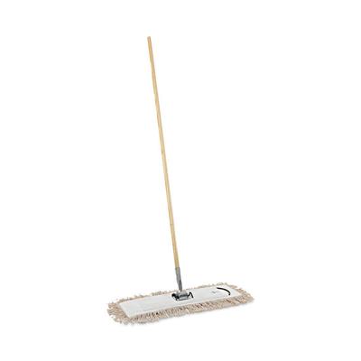 Boardwalk Cotton Dry Mopping Kit, 24 x 5 Natural Cotton Head, 60" Natural Wood Handle (BWKM245C) Each Boardwalk® Floor Dusters & Accessories
