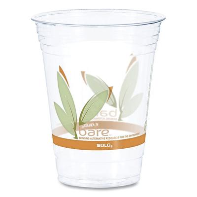 Dart Bare Eco-Forward RPET Cold Cups, 16 oz to 18 oz, Leaf Design, Clear, 50/Pack, 20 Packs/Carton (DCCRTP16DBARECT) Case of 1000 Dart®