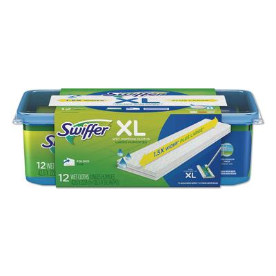 Swiffer Max/XL Wet Refill Cloths, 16.5 x 9, White, 12/Tub, 6 Tubs/Carton (PGC74471) Case of 6 Swiffer® Floor Dusters & Accessories