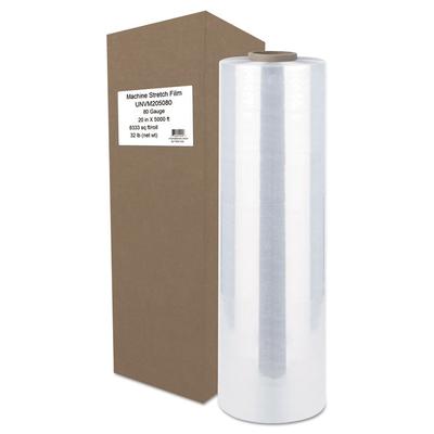 Universal Machine Stretch Film, 20" x 5,000 ft, 20.3 mic, (80-Gauge), Clear (UNVM205080) 1 Roll Universal® Stretch Film & Shrink Wrap