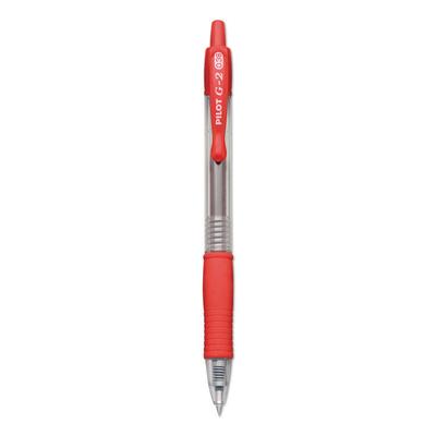 Pilot G2 Premium Gel Pen Convenience Pack, Retractable, Extra-Fine 0.38 mm, Red Ink, Smoke/Red Barrel (PIL31279) 1 Dozen Pilot® Pens