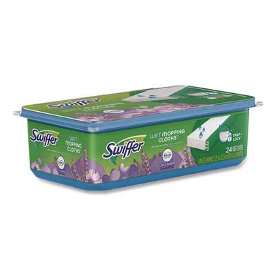 Swiffer Sweeper TRAP + LOCK Wet Mop Cloth, 8 x 10, White, Lavender Scent, 24/Pack (PGC15846) Pack of 24 Swiffer® Mop Heads