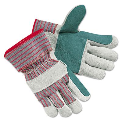 MCR Safety Men's Economy Leather Palm Gloves, White/Red, Large, 12 Pairs (MPG1211J) 12 Pairs MCR™ Safety Gloves & Glove Accessories