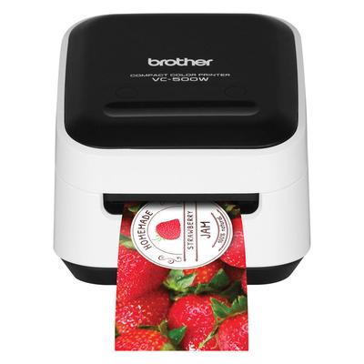 Brother VC-500W Versatile Compact Color Label and Photo Printer with Wireless Networking, 7.5 mm/s Print Speed, 4.4 x 4.6 x 3.8 (BRTVC500W) Each Label