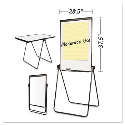 MasterVision Folds-to-a-Table Melamine Easel, 28.5 x 37.5, White, Steel/Laminate (BVCEA14000583MV) Each MasterVision™ Easels