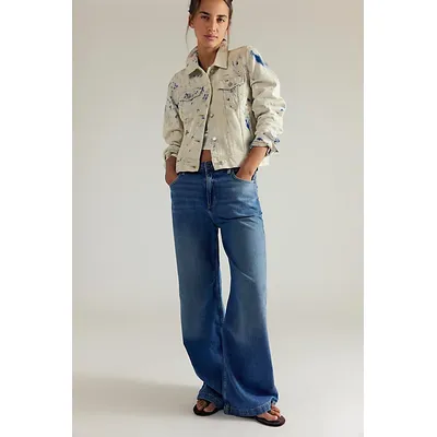 We The Free Stride Straight 'n Wide Jeans at Free People in Walk Away, Size: 28 S