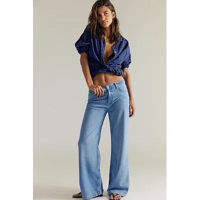 We The Free Stride Straight 'n Wide Jeans at Free People in Starship, Size: 24 S