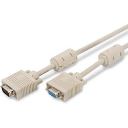 ASSMANN VGA Verl.-kabel HD15 10.0m 3Coax/7C 2xFerrit beige Image