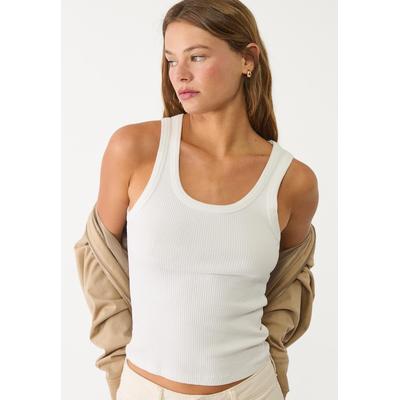 Stradivarius Ribbed racerback T-shirt White S