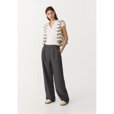 Stradivarius Smart straight-leg trousers Grey melange 14