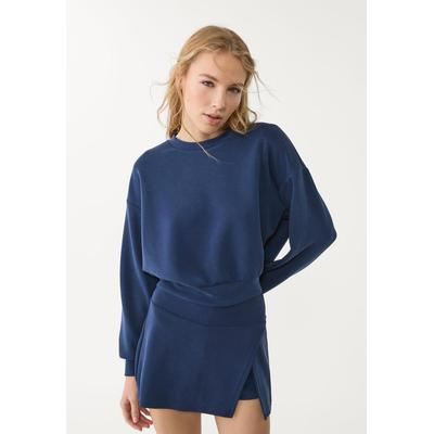 Stradivarius Soft-touch modal sweatshirt Navy blue XS