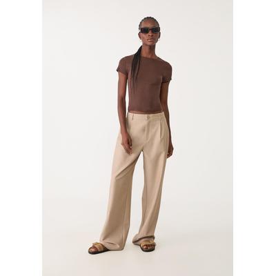 Stradivarius Smart straight-leg trousers Stone 14