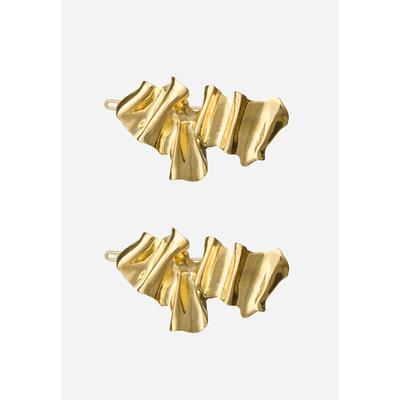 Plus Size Women's Wavy Metal Clip Set by ELOQUII in Gold (Size NO SIZE)