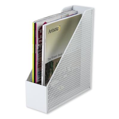 Artistic Office Products ART20004WH Urban Collection Punched Metal Magazine File, 3 1/2 x 10 x 11 1/2, White