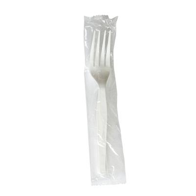 Boardwalk FORKWHPSIW Heavyweight Wrapped Polystyrene Cutlery, Fork, White, 1,000/Carton - Case of 1000 BWKFORKWHPSIW